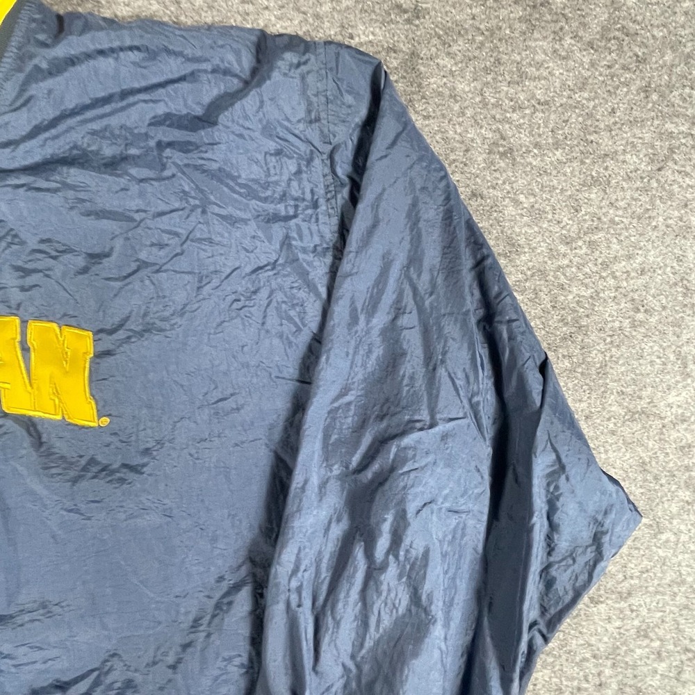 VTG Michigan Wolverines Jacket Mens XL Blue Pullover Windbreaker Football 90s - Picture 3 of 15